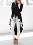 Long Sleeve High Low Dress - Lace Trimmed / Mullet Cut
